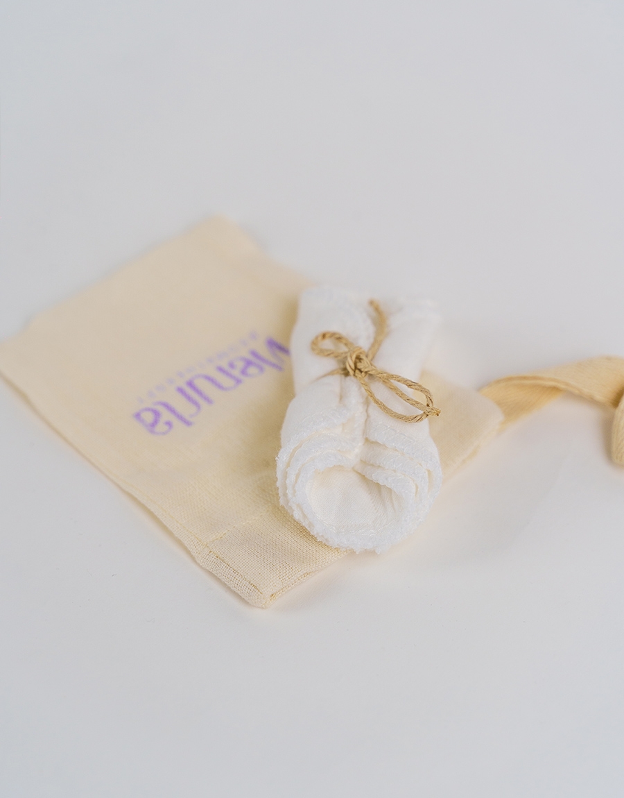 3'lü Ekolojik Makyaj Temizleme Pamuğu